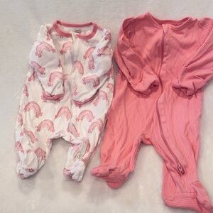 Wonder Nation Pink and White Kids Footies